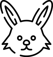 Minimalistic Modern Rounded Outline Rabbit Icon