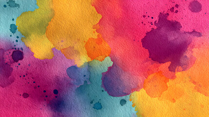 Abstract Colorful Watercolor Splash Background in Vibrant Hues