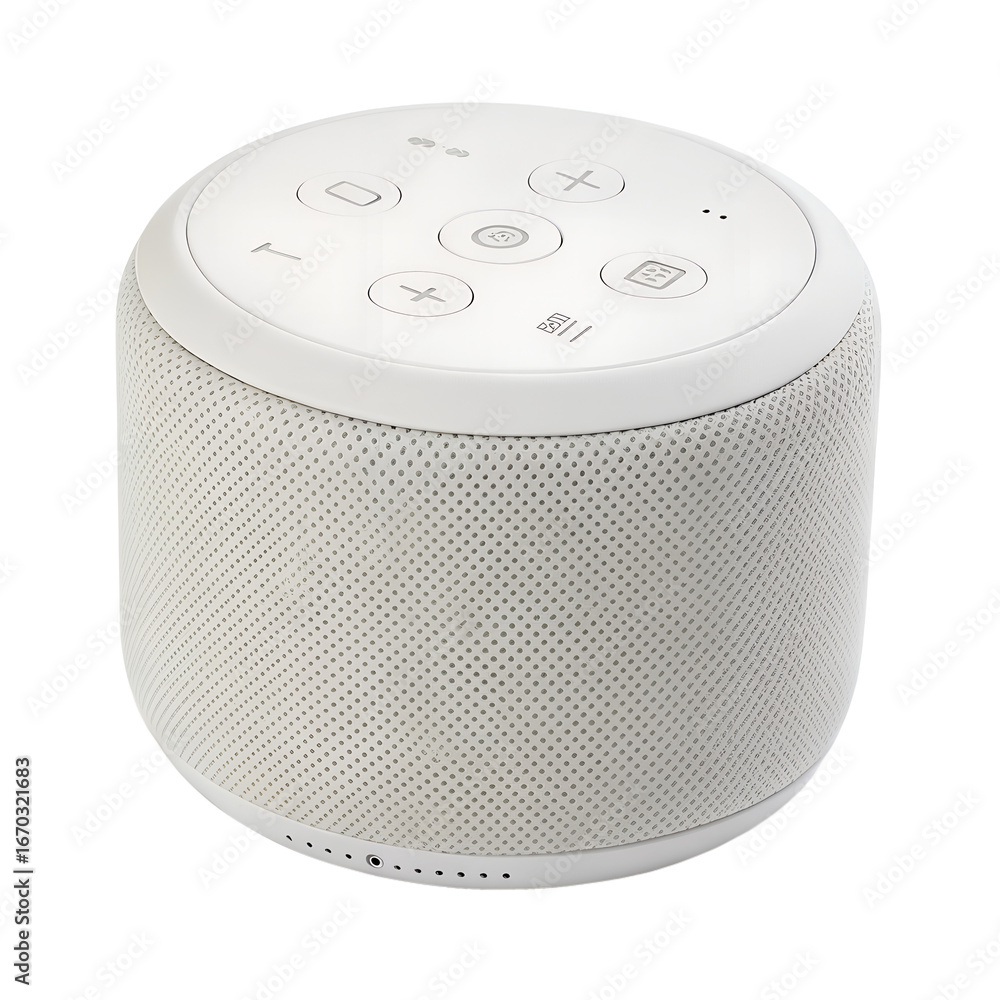 Aufkleber smart speaker isolated on transparent background for voice control and home automation system