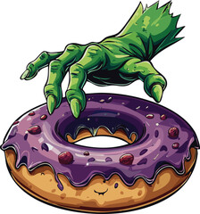 Zombie Hand Reaching for a Donut