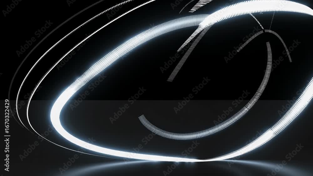Poster dynamic light trails form mesmerizing patterns in a dark space, evoking a futuristic and abstract fe