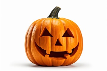 Carved pumpkin with spooky face