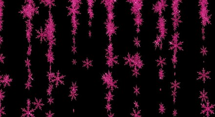 Pink snowflakes falling