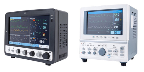 Obraz premium Medical Monitors Displaying Data with Modern Digital Technology on Transparent Background