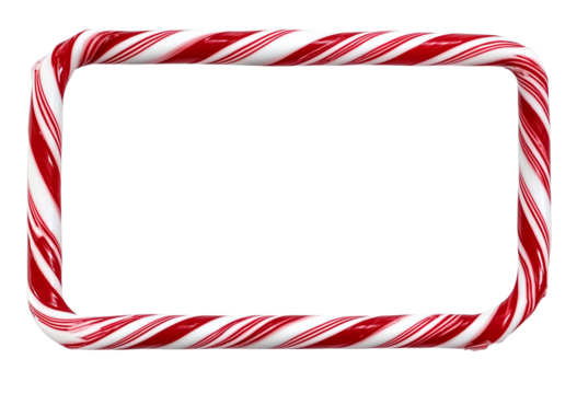 Candy Cane Frame on transparent background, cutout