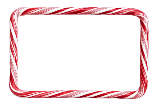 Candy Cane Frame on transparent background, cutout