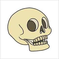 skull head sticker vector design