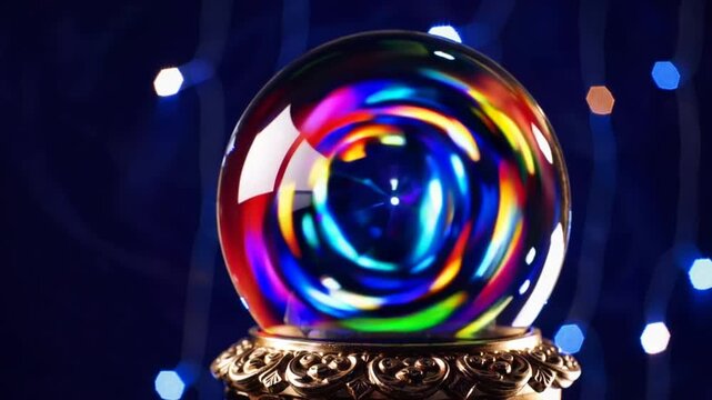 Transparent Spherical Crystal Ball Used for Divination and Reflection