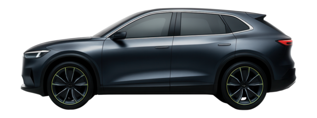 Electric SUV with digital side mirrors and seamless door handles