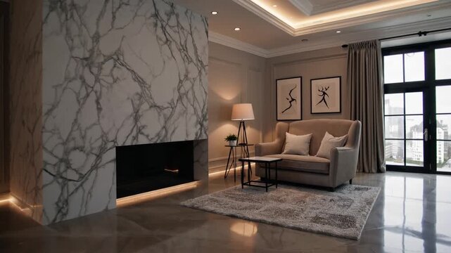 Opulent contemporary sitting area with sophisticated styling