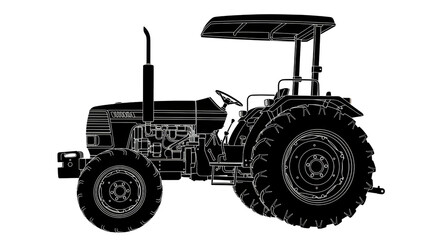Isolated Tractor Outline