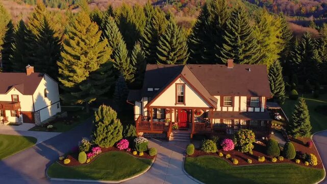 Rural housing neighborhood in the highlands. Rural housing neighborhood in the Pocono Highlands, Pennsylvania, USA