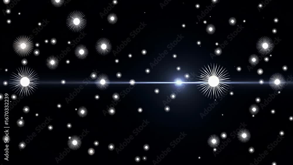 Poster radiant sun symbols emanating light in a dynamic animation with a cosmic theme and dark background, 