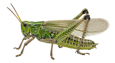 Isolated Green Grasshopper