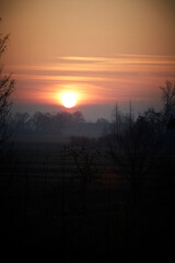 Sonnenaufgang in Lippstadt Overhagen im Kreis Soest