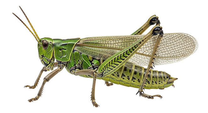 Isolated Green Grasshopper