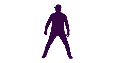Isolated Silhouette of Man Standing