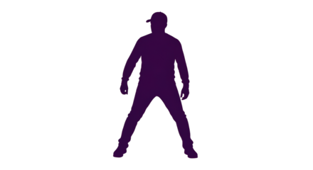Isolated Silhouette of Man Standing