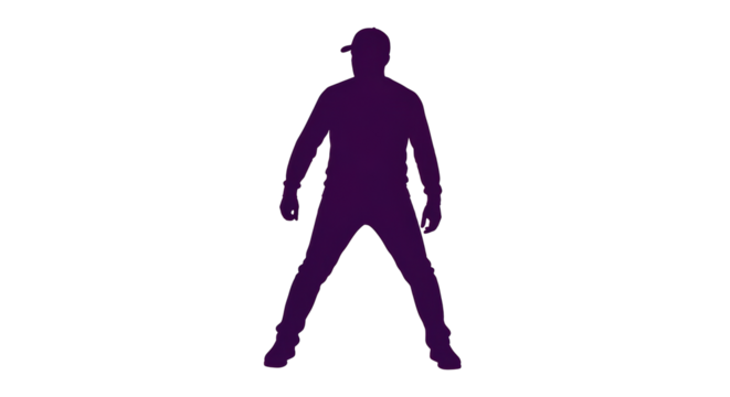 Isolated Silhouette of Man Standing