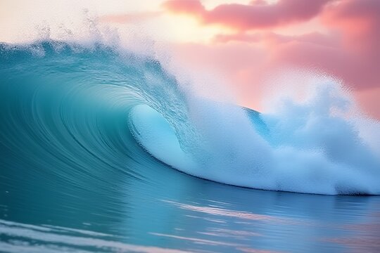 Stunning Ocean Wave at Sunset