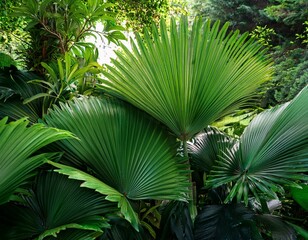 lush tropical background with vibrant green plants and foliage perfect for a zoom call that brings a refreshing nature inspired atmosphere