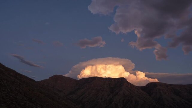 Sunset Over Highlands with Cumulonimbus Clouds