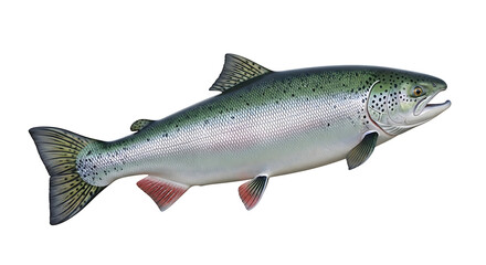 A salmon fish isolated on white background