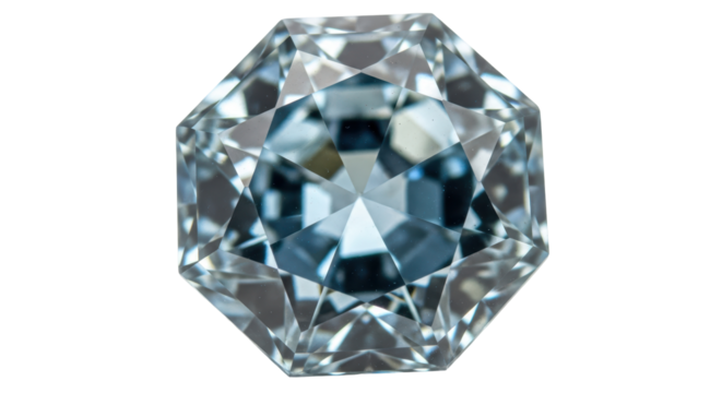 Isolated Octagon Cut Gemstone