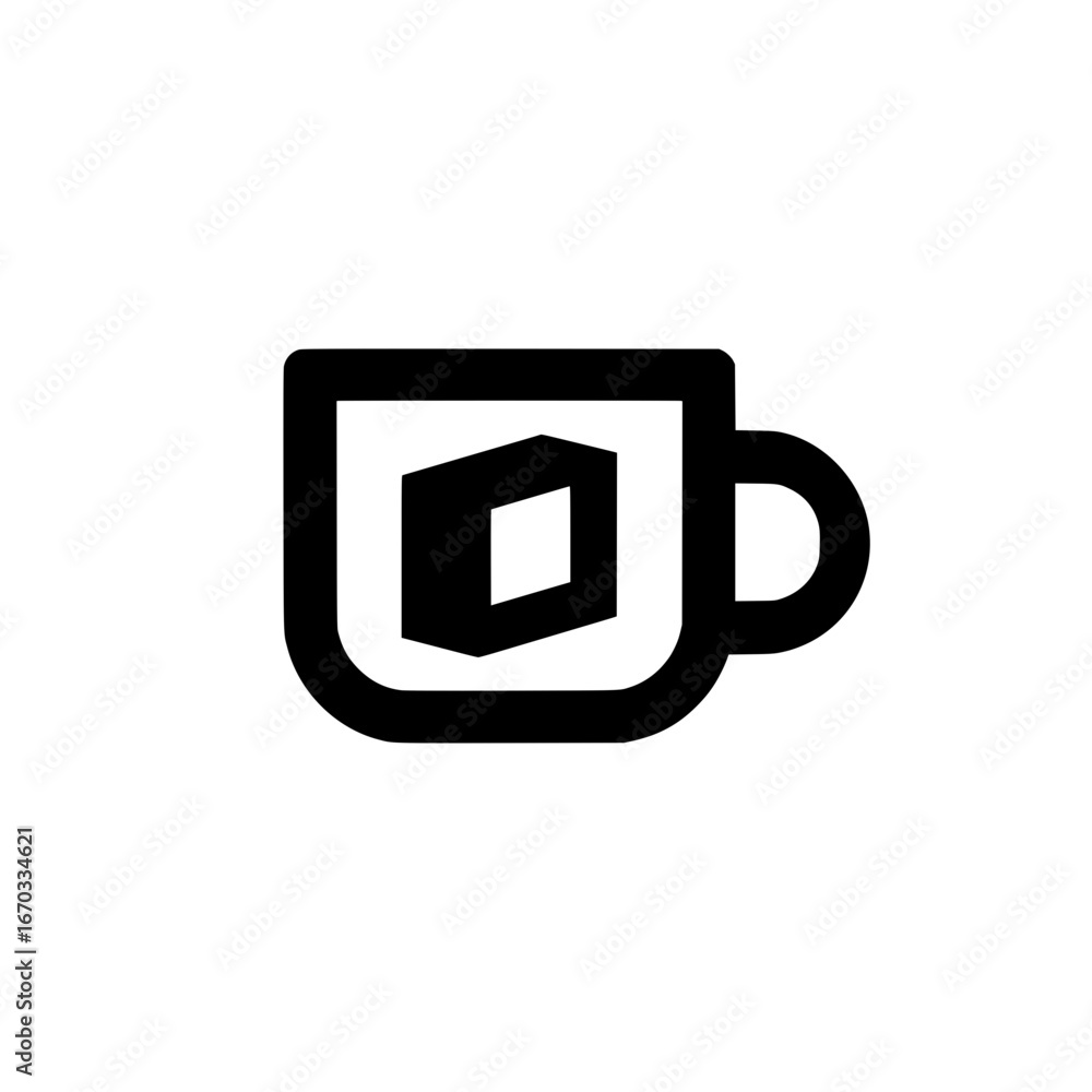 Poster vector mug icon with block design element suitable for architecture or layout visuals