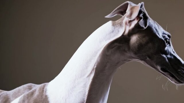 Portrait Profile View of Greyhound Dog Breed