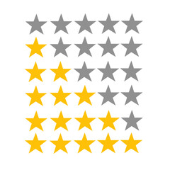 star rating icon. product quality review icon. best to worst review icon