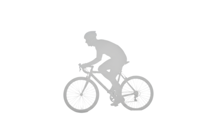 Isolated Cyclist Silhouette