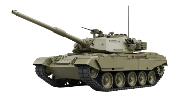 Isolated Military Tank