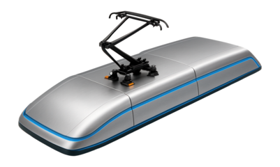 Streamlined locomotive roof with central mounted single-arm pantograph