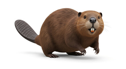 Cute Beaver with Big Teeth