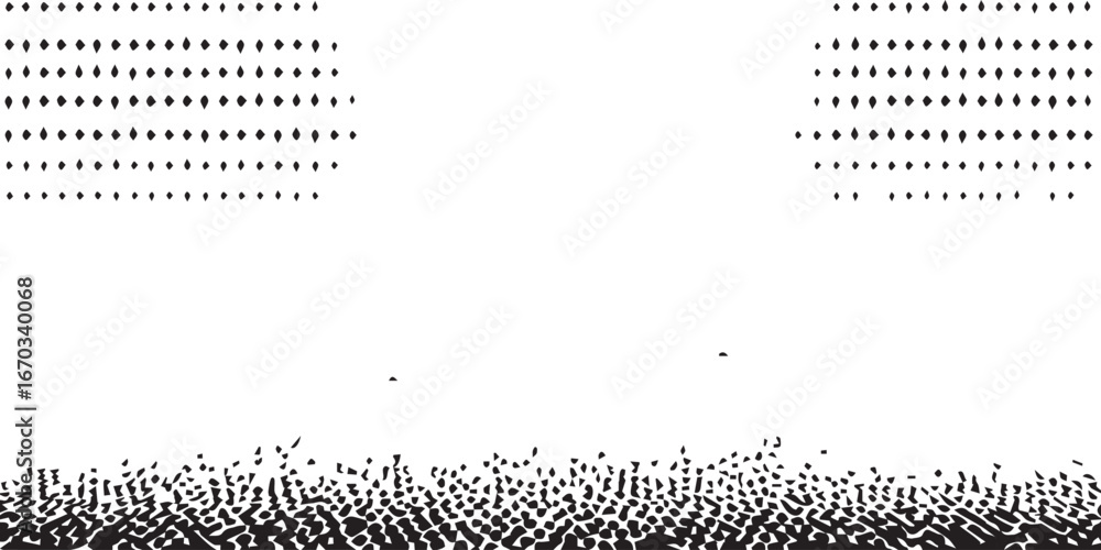 Poster abstract pattern of black dots and lines on a white background, isolated on white background