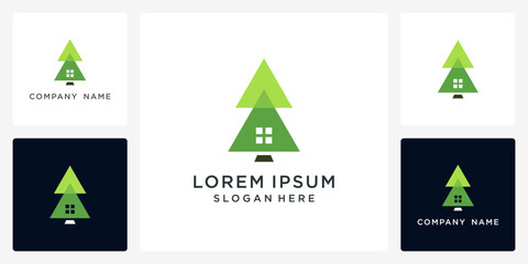 Tree house logo design template