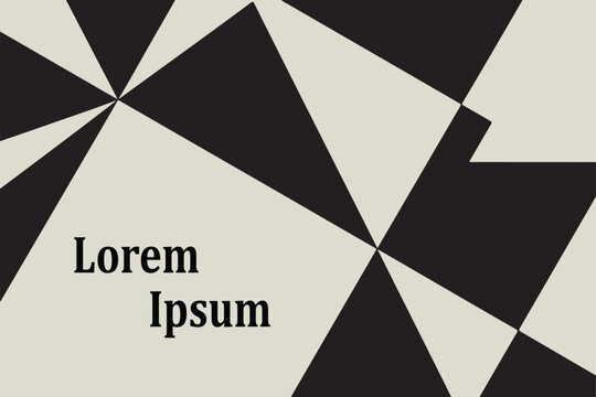 Abstract geometric pattern with sharp black and white triangular shapes and lorem ipsum text - Powered by Adobe