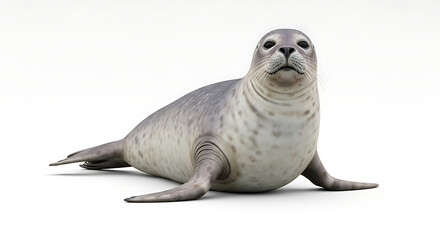 Cute Seal Posing on White Background