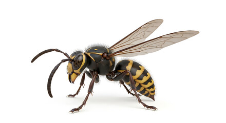 Detailed 3D render of a European hornet