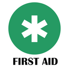 First AID kit with green cross symbol. Medical briefcase with red cross icon symbol. stock illustration