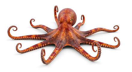 Detailed octopus on a white background