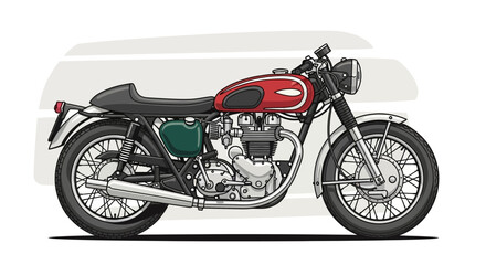 Fototapeta premium Vintage Cafe Racer Motorcycle Illustration
