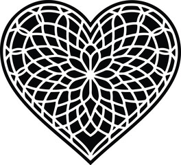 Naklejka premium Elegant heart design with intricate geometric pattern