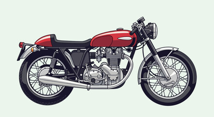 Obraz premium Vintage Cafe Racer Motorcycle Illustration