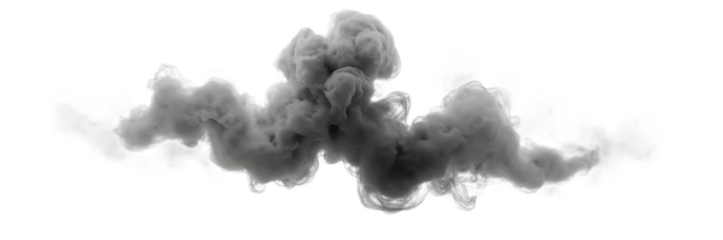 Swirling cloud of smoke in shades of gray and white, creating dramatic and ethereal effect. This evokes sense of mystery and intrigue