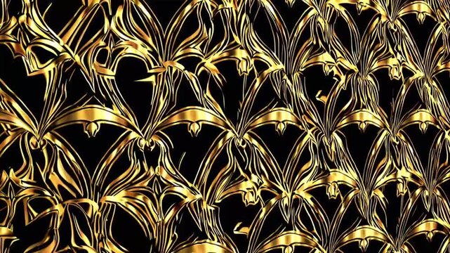pattern of opulent arches in aurous and ebon hues