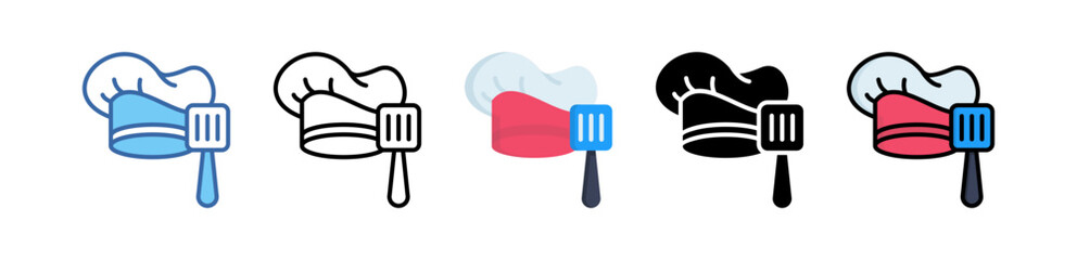 Chef Hat Icon Multi Style Illustration