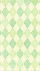 Fototapeta premium Green diamond watercolor pattern