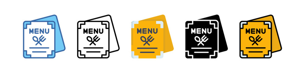 Restaurant Menu Icon Multi Style Illustration